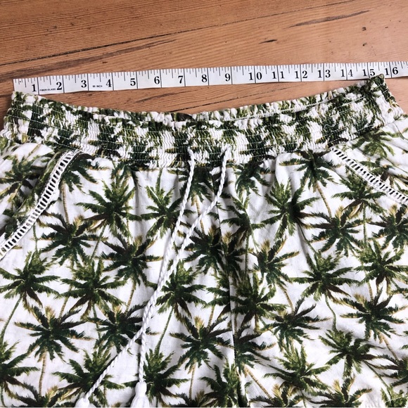 Linen blend Hawaiian tropical elastic waist shorts Sz XL - Picture 6 of 12